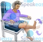 chair exercise leg raise, foot turn